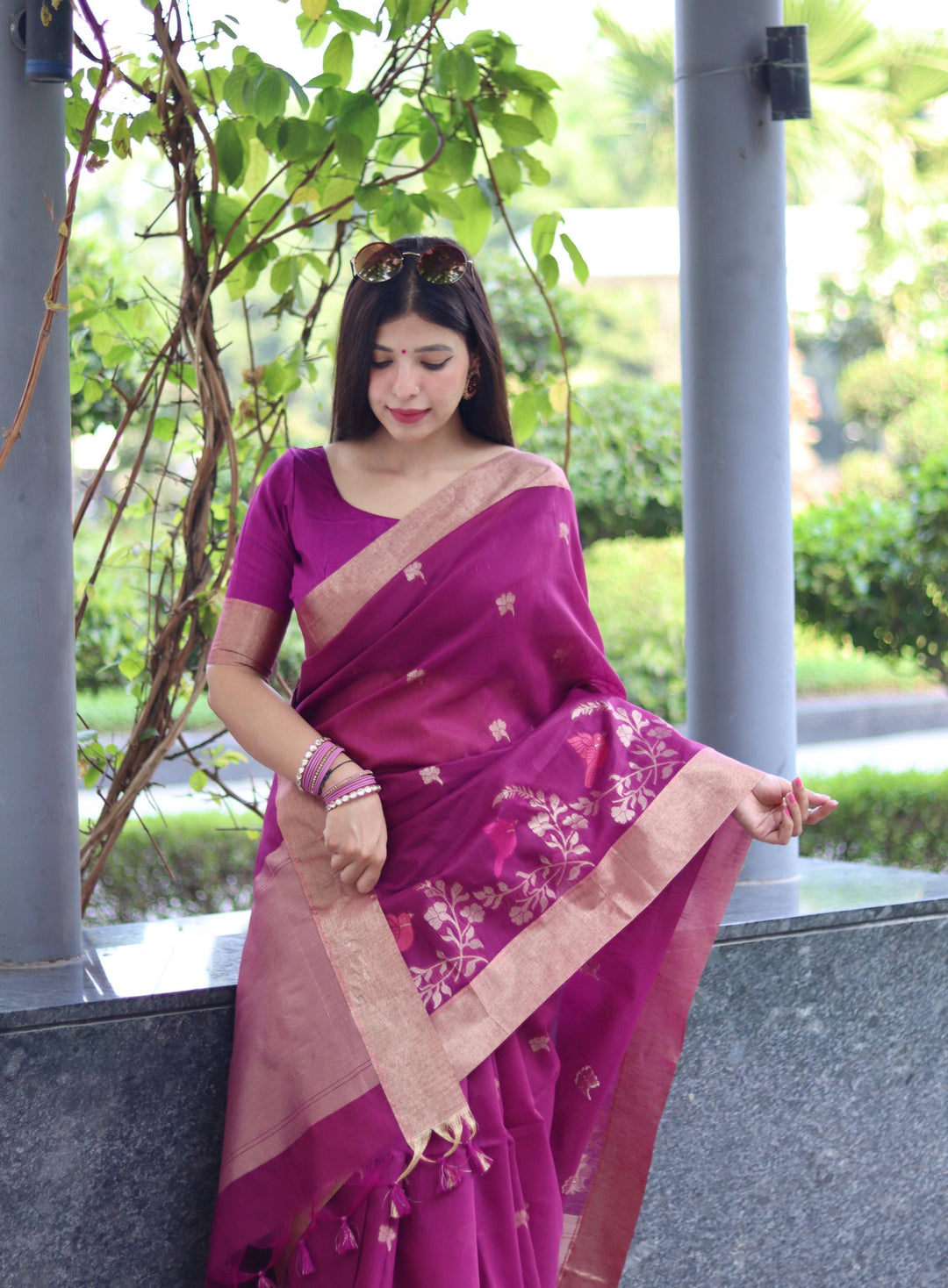 Designer Linen Saree with Heavy Jamdani Work | Perfect for Weddings & Festive Events