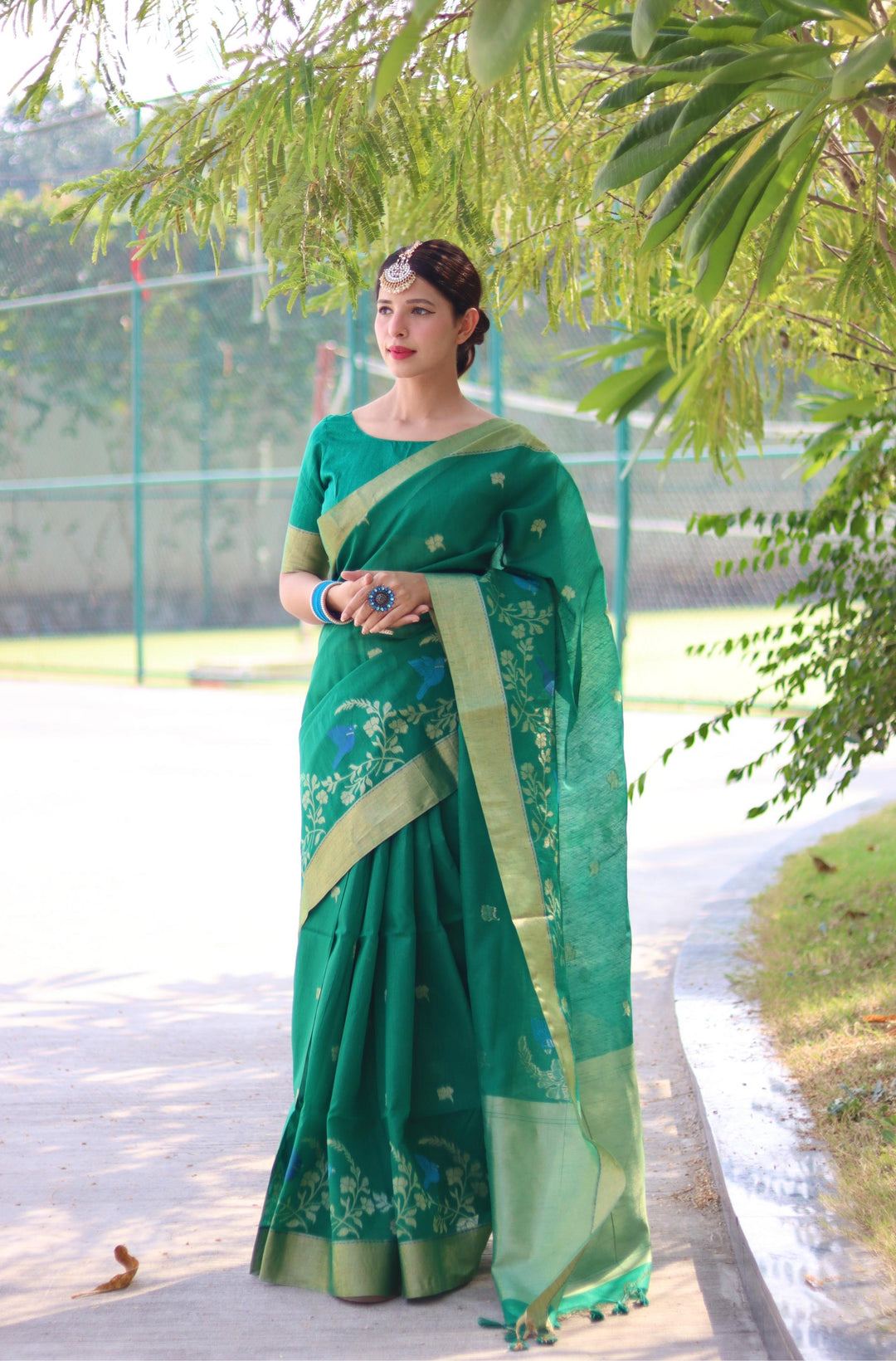 Designer Linen Saree with Heavy Jamdani Work | Perfect for Weddings & Festive Events