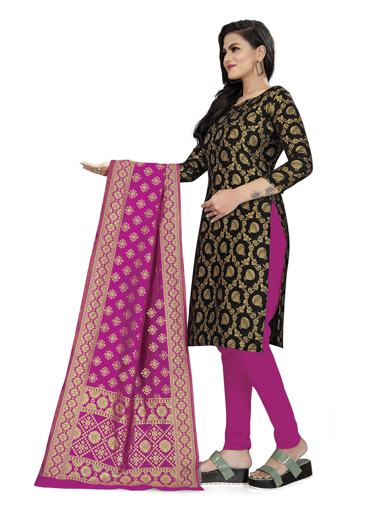 Modern Banarasi Silk Kurti Set | Woven Jacquard & Tafetta Bottom