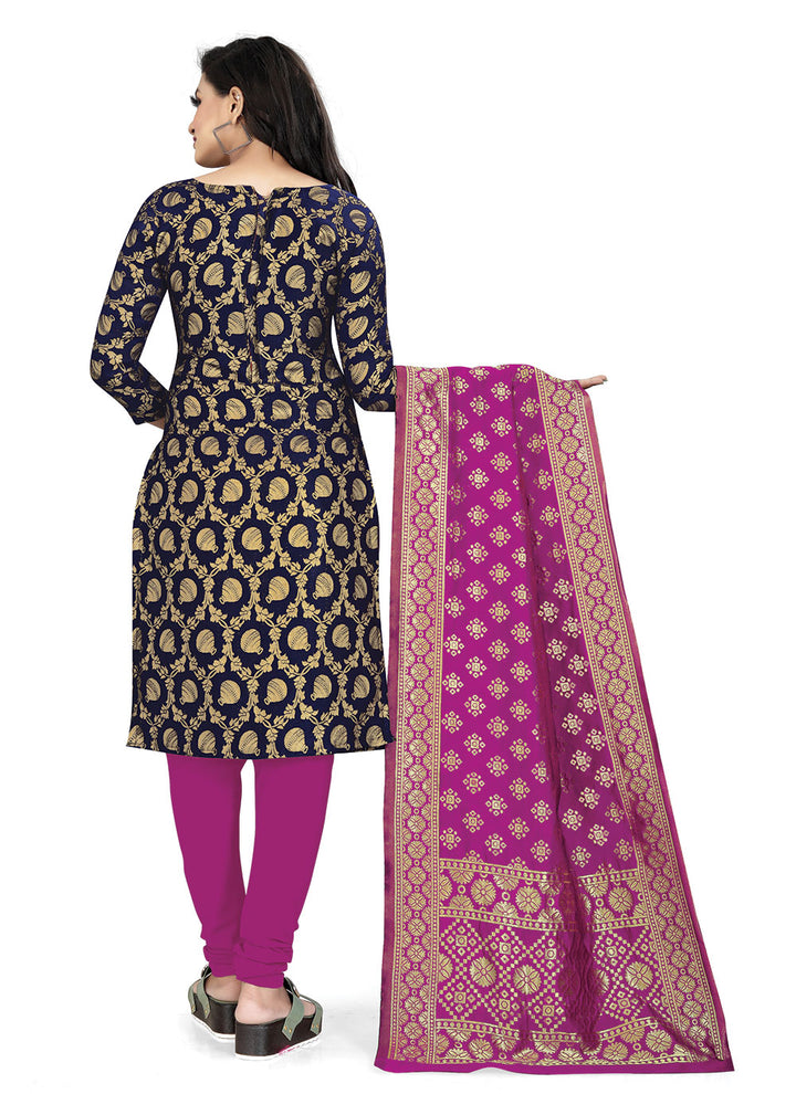 Modern Banarasi Silk Kurti Set | Woven Jacquard & Tafetta Bottom