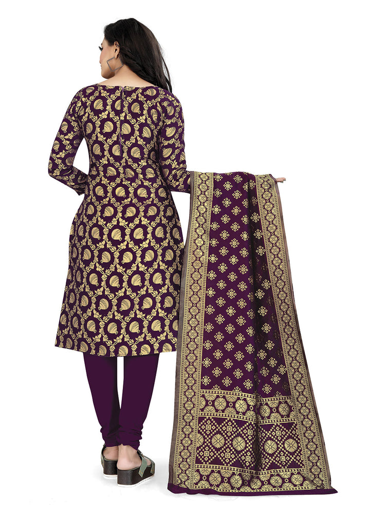 Modern Banarasi Silk Kurti Set | Woven Jacquard & Tafetta Bottom