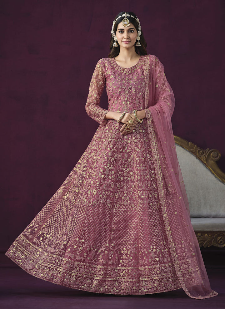 Attractive Anarkali Suit | Designer Embroidery Work with Santoon Bottom and Dupatta