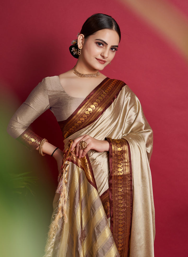 Lichi Soft Silk Saree | Weaving Jari Designer for Partywear