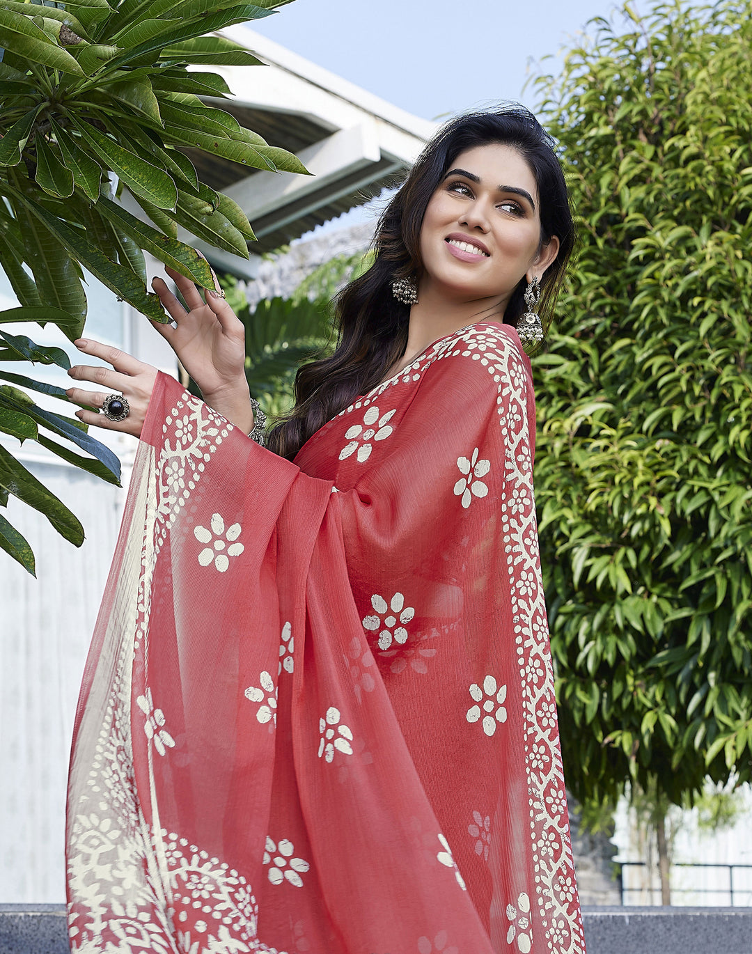 Designer Saree | Chinon & Chiffon Fabric in Elegant Printed Patterns for Festive