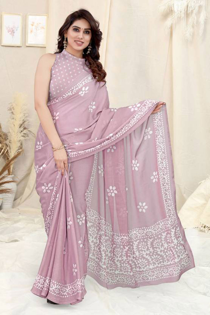 Designer Saree | Chinon & Chiffon Fabric in Elegant Printed Patterns for Festive