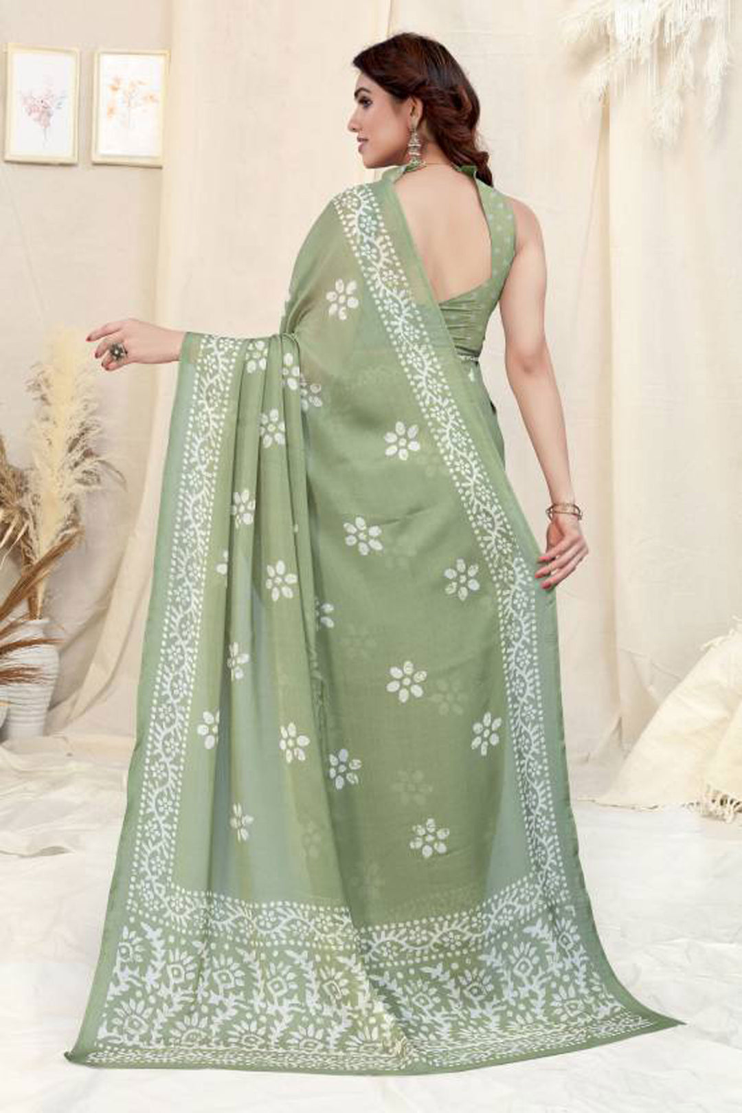 Designer Saree | Chinon & Chiffon Fabric in Elegant Printed Patterns for Festive