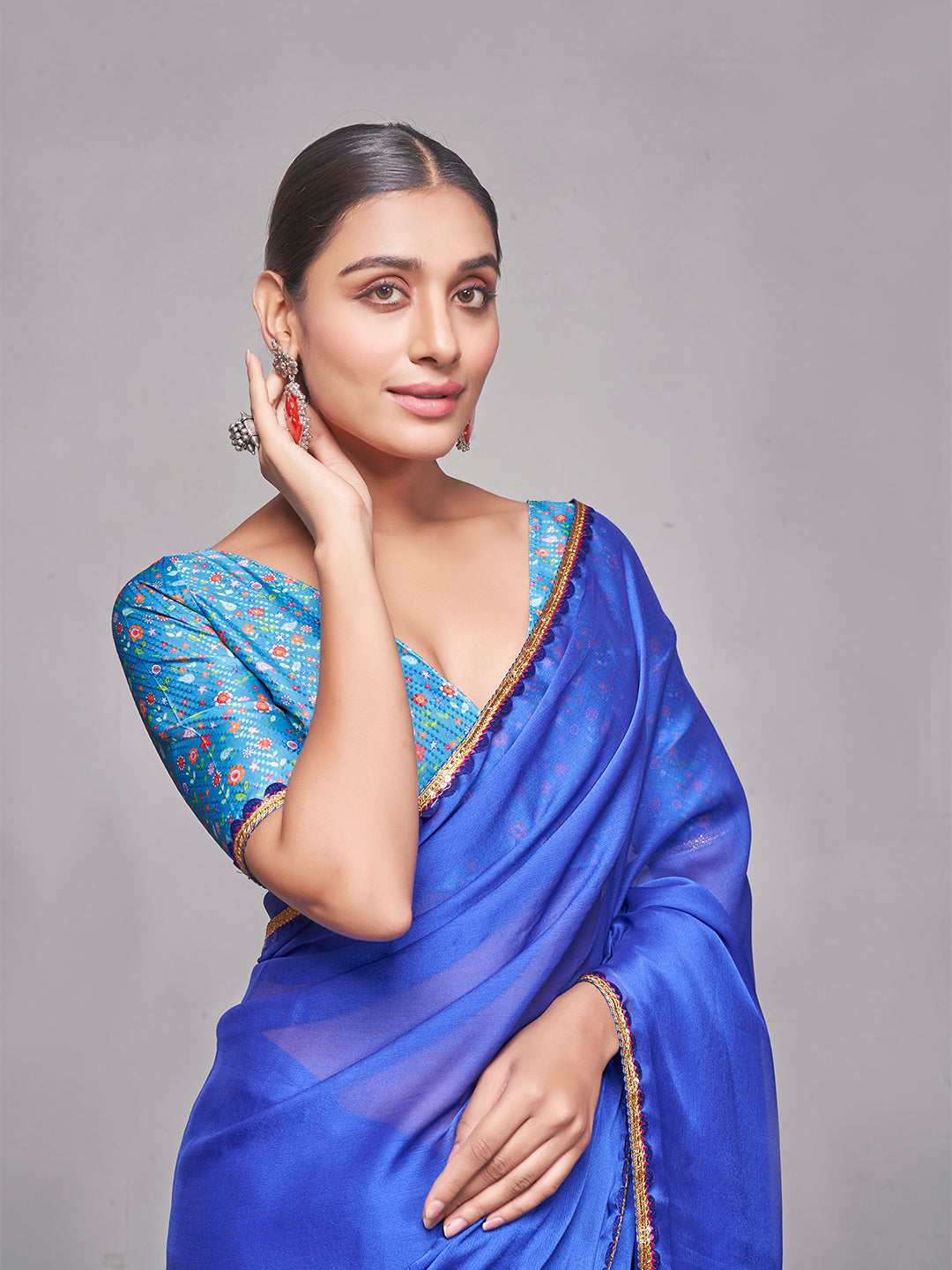 Designer Georgette Saree | Art-Silk Blouse | Perfect for Weddings & Events