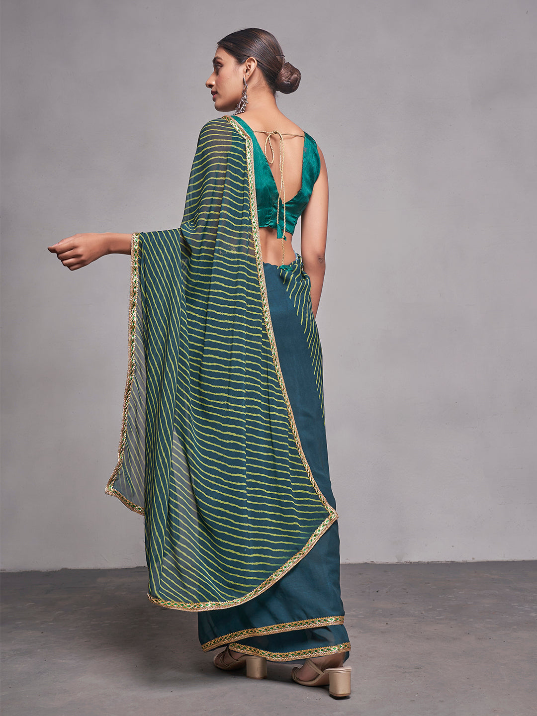 Georgette Saree with Art-Silk Blouse | Solid Designer for Weddings & Festive