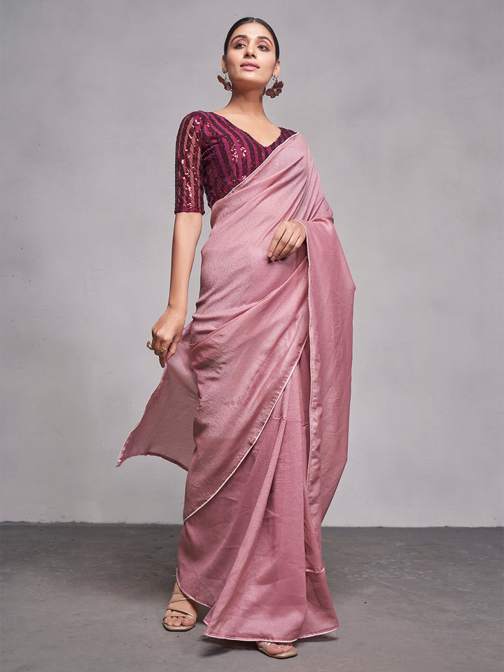 Georgette Saree | Solid Designer | Art-Silk Blouse | Wedding & Festive