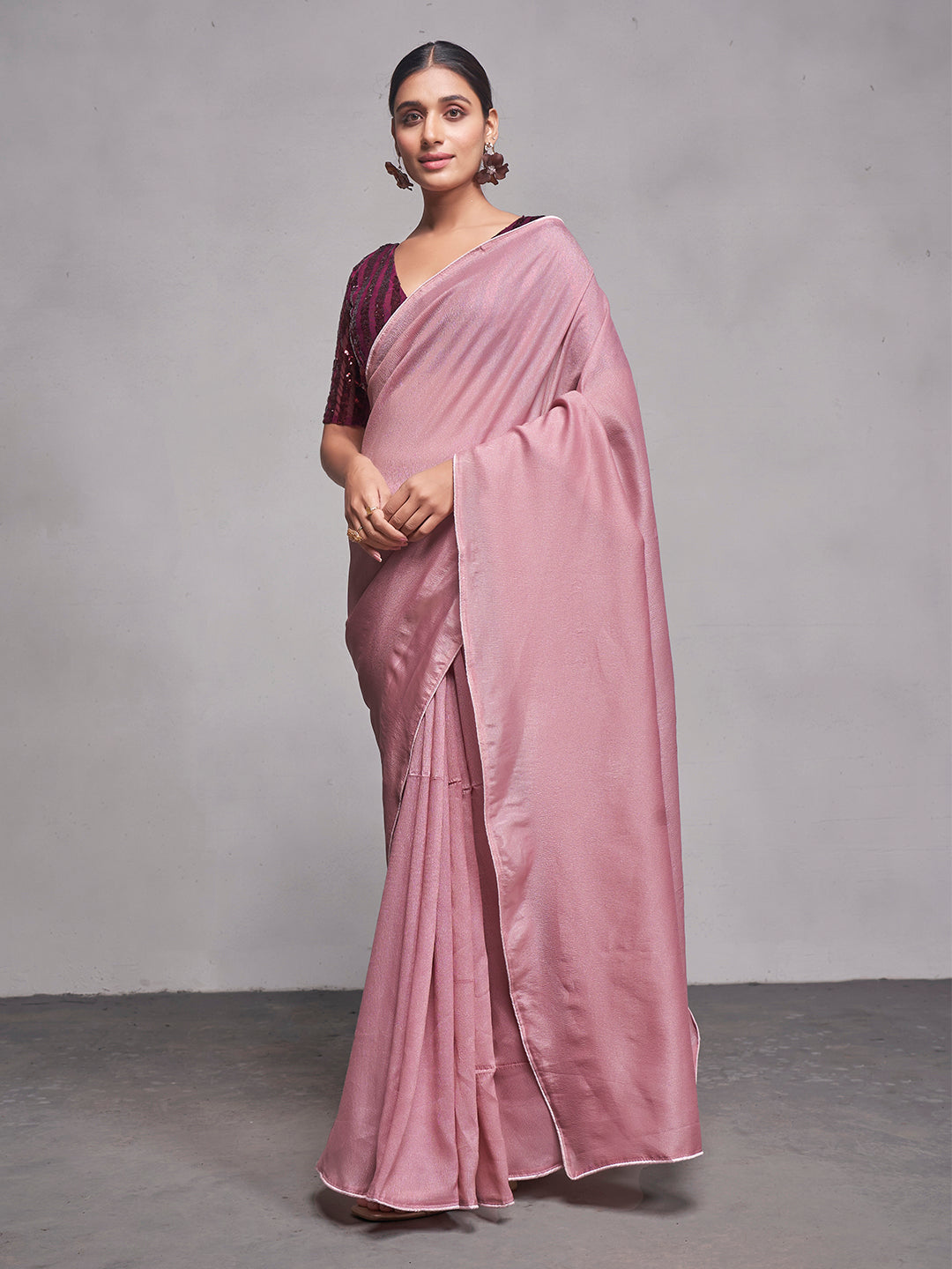 Georgette Saree | Solid Designer | Art-Silk Blouse | Wedding & Festive