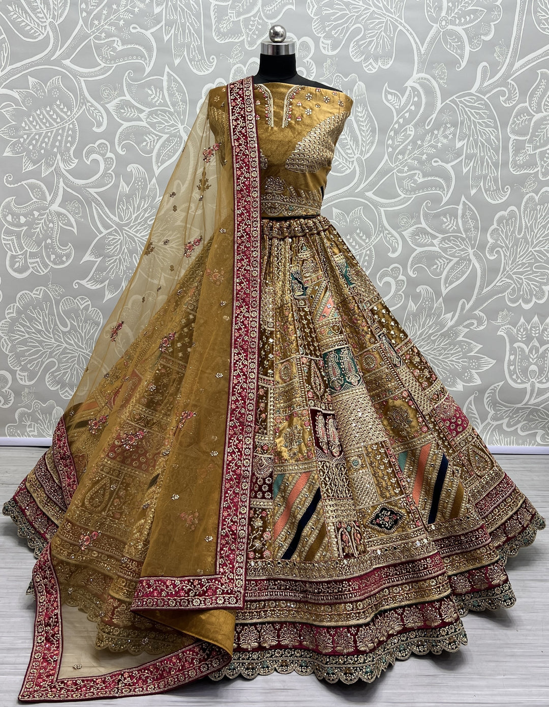 Velvet Lehengas with Patch-Work and Embroidery | Perfect for Weddings & Parties