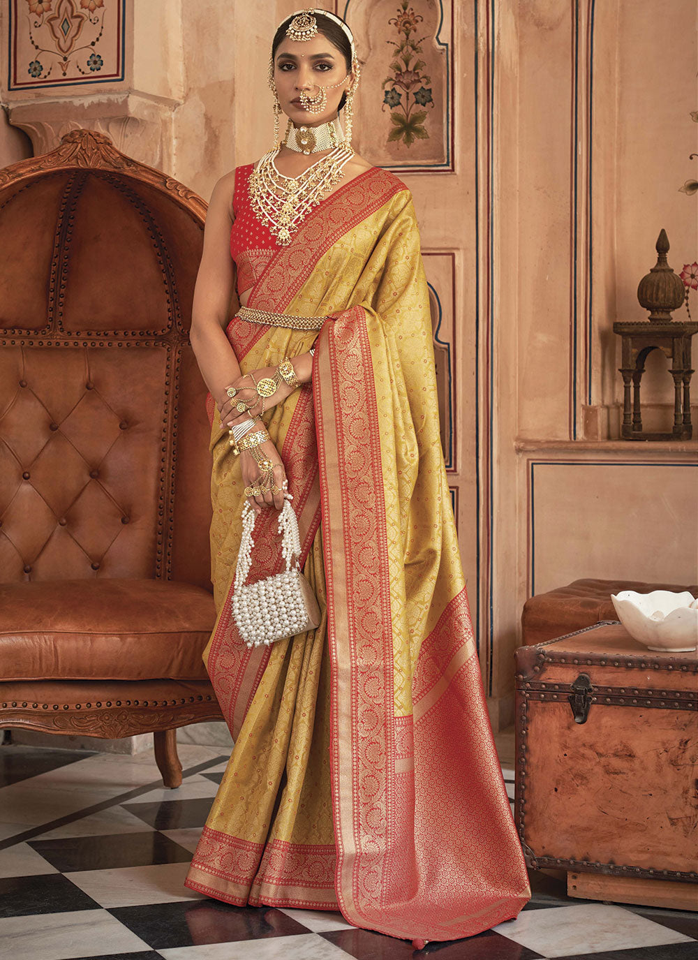 Banarasi Silk Saree with Weaving & Jari Work | Perfect for Weddings & Festive Occasions