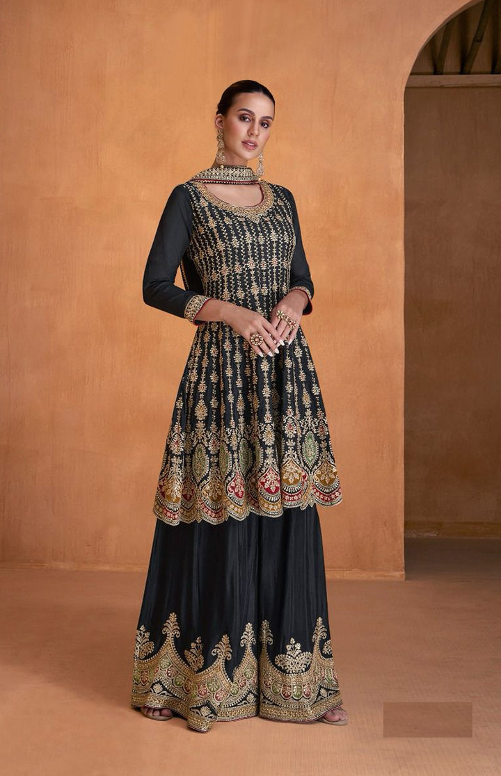 Designer Plazzo Suits | Georgette Embroidery Pair with Dupatta