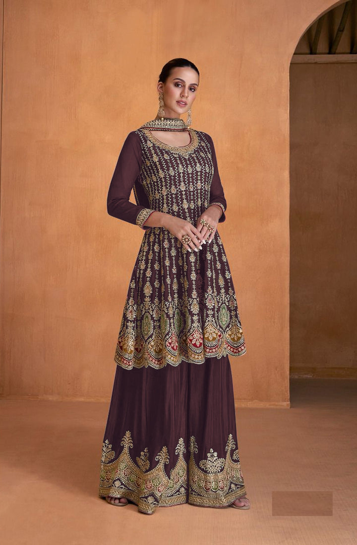 Designer Plazzo Suits | Georgette Embroidery Pair with Dupatta