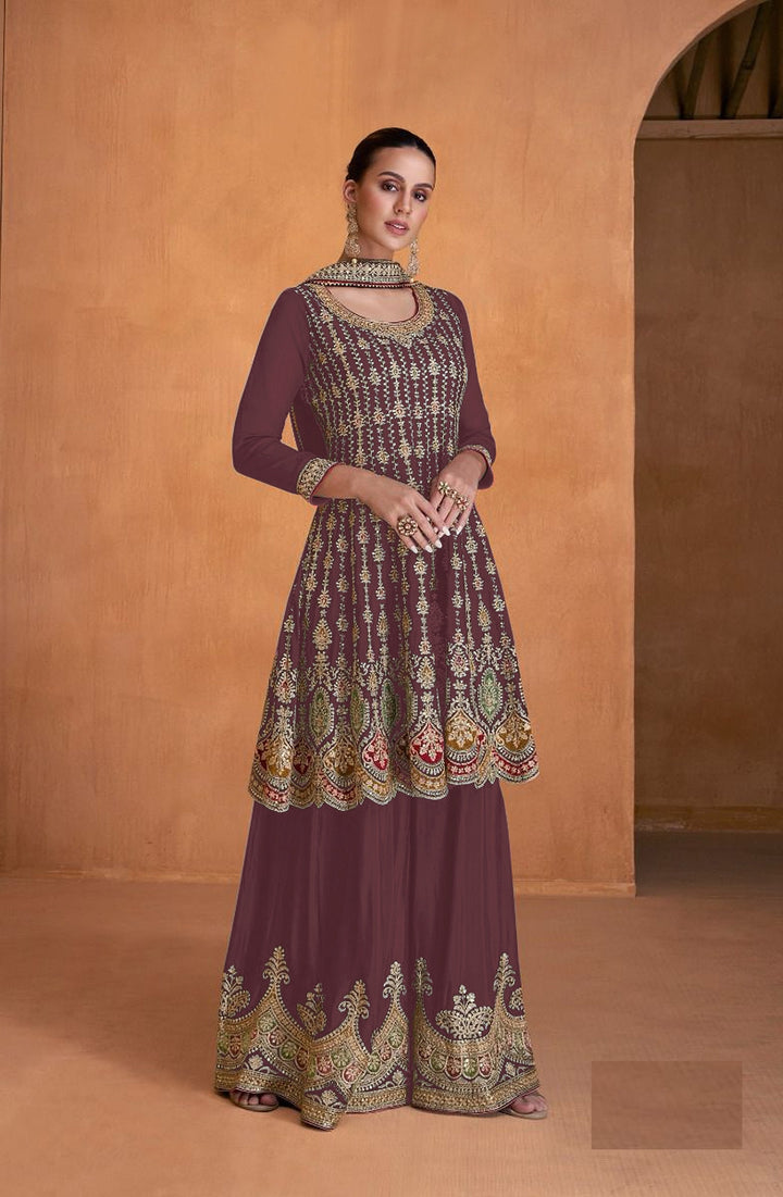 Designer Plazzo Suits | Georgette Embroidery Pair with Dupatta