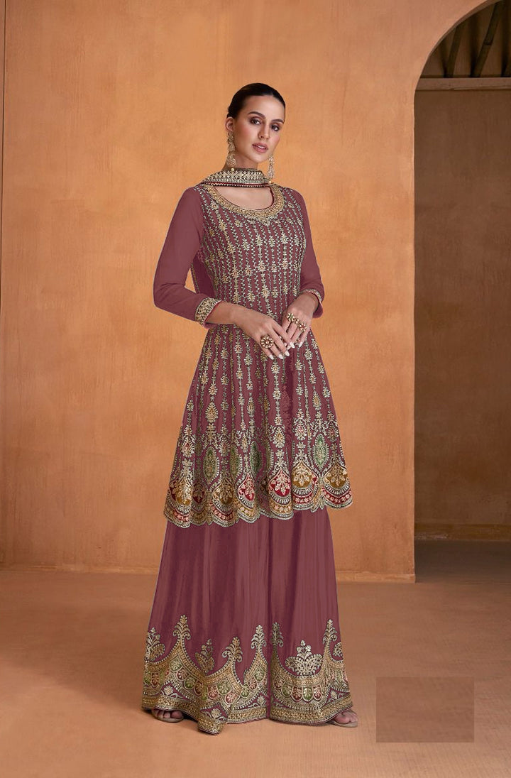 Designer Plazzo Suits | Georgette Embroidery Pair with Dupatta