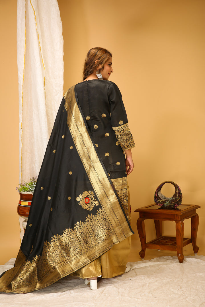 Stylish Art Silk Suit | Wevon Jari Designer Readymade Attire