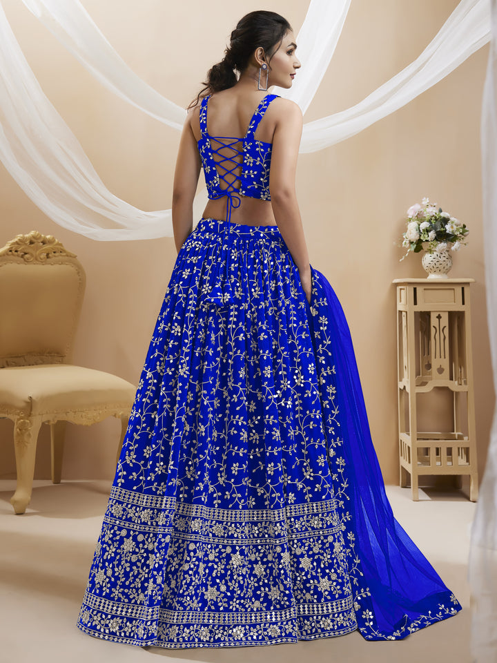 Georgette Lehenga with Soft Net Dupatta | Designer Sequence & Jari Embroidery