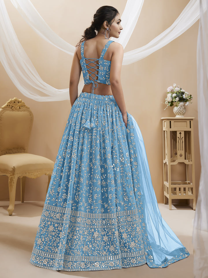 Georgette Lehenga with Soft Net Dupatta | Designer Sequence & Jari Embroidery