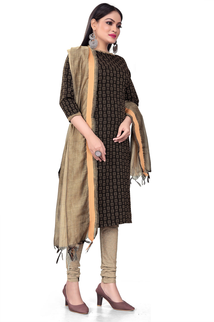 Cotton Wevon Designer Outfit Set | Comfortable Top, Bottom & Dupatta