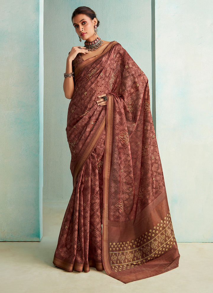 Designer Jute-Silk Saree with Weaving-Jari-Border | Perfect for Weddings & Events