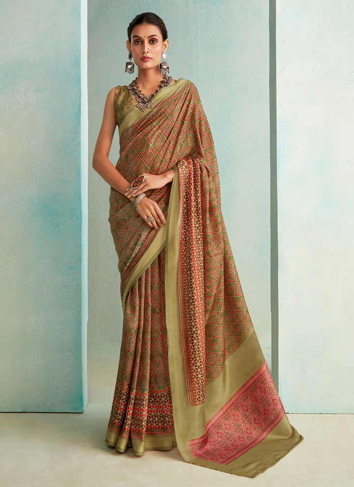 Designer Jute-Silk Saree with Jari Border | Perfect for Weddings & Festive Occasions