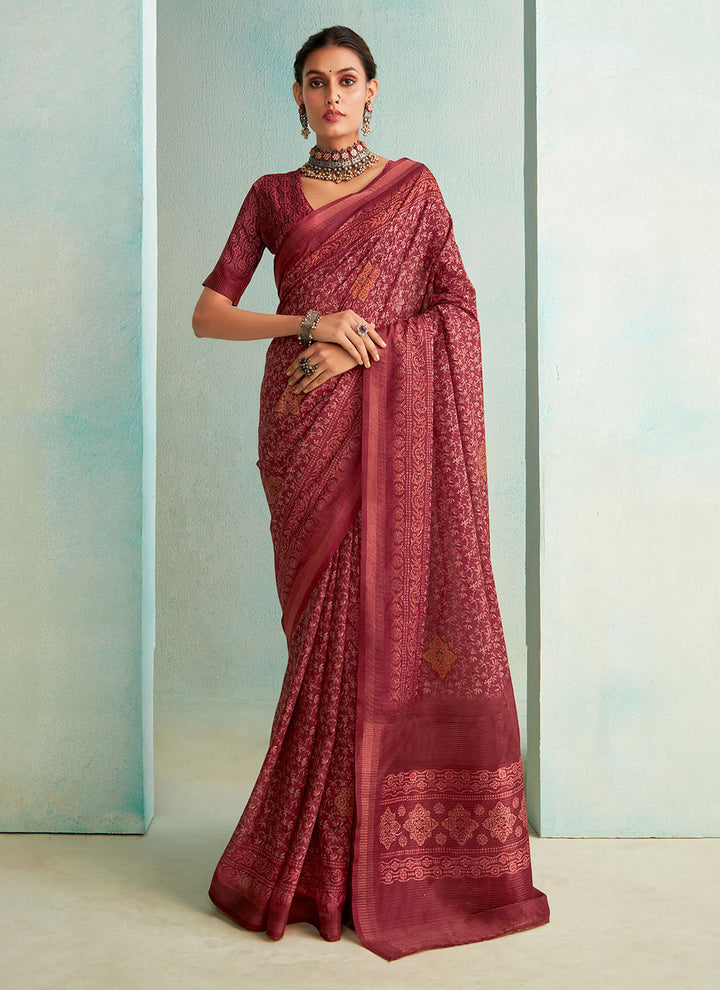 Designer Jute-Silk Saree with Weaving-Jari Border | Special Event Elegance