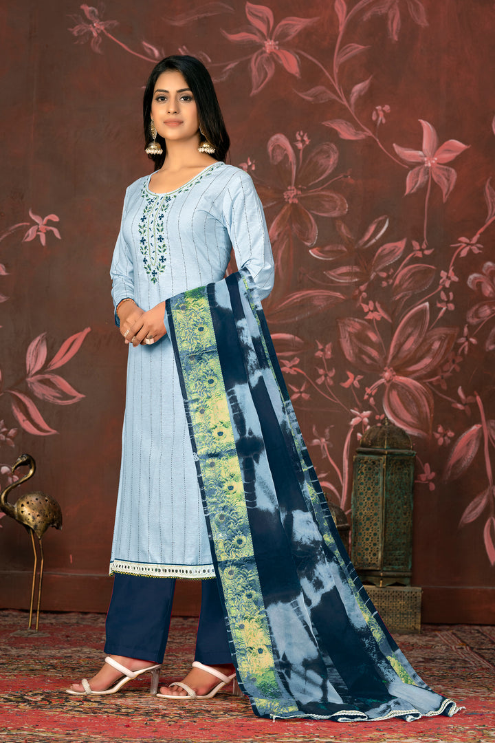 Stylish Designer Handwork Kurti Set | Soft Cotton & Organza Grace