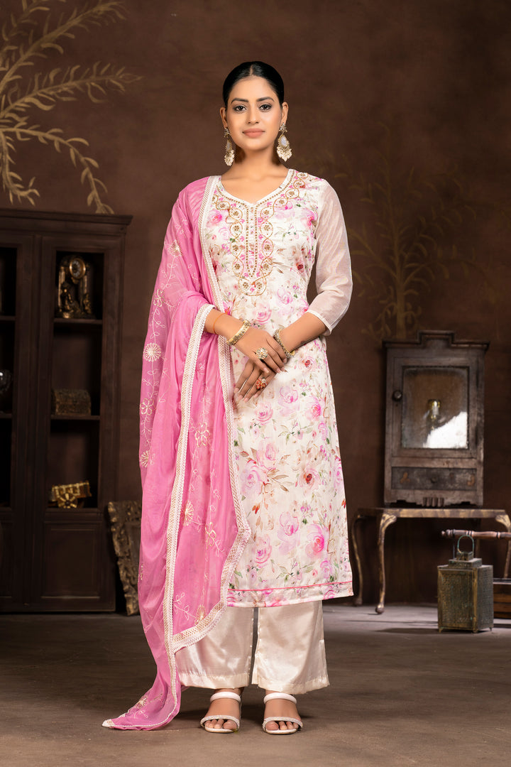 Stylish Modal Butti Kurti Set | Embroidered Design & Santoon Bottoms