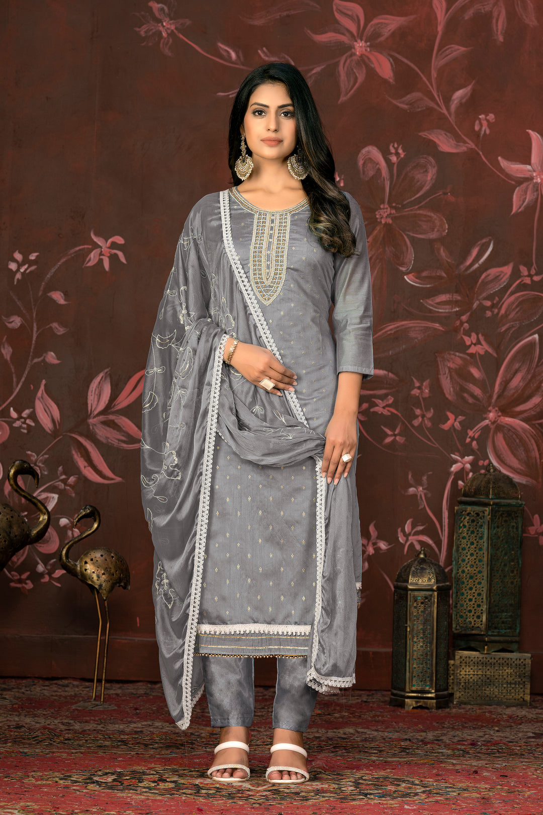 Modal Butti Santoon Suit | Hand Work Nazmin Dupatta, Santoon Bottom