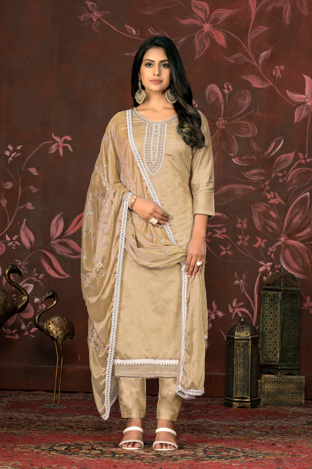 Modal Butti Santoon Suit | Hand Work Nazmin Dupatta, Santoon Bottom