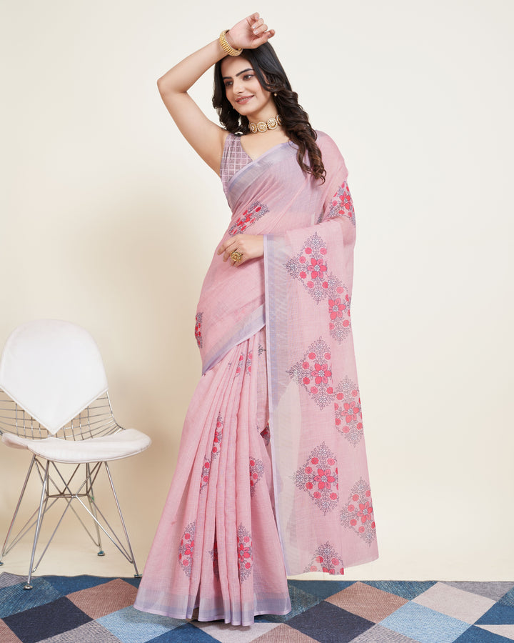 Designer-Printed Cotton Saree for Special Events | Elegant Festive Attire