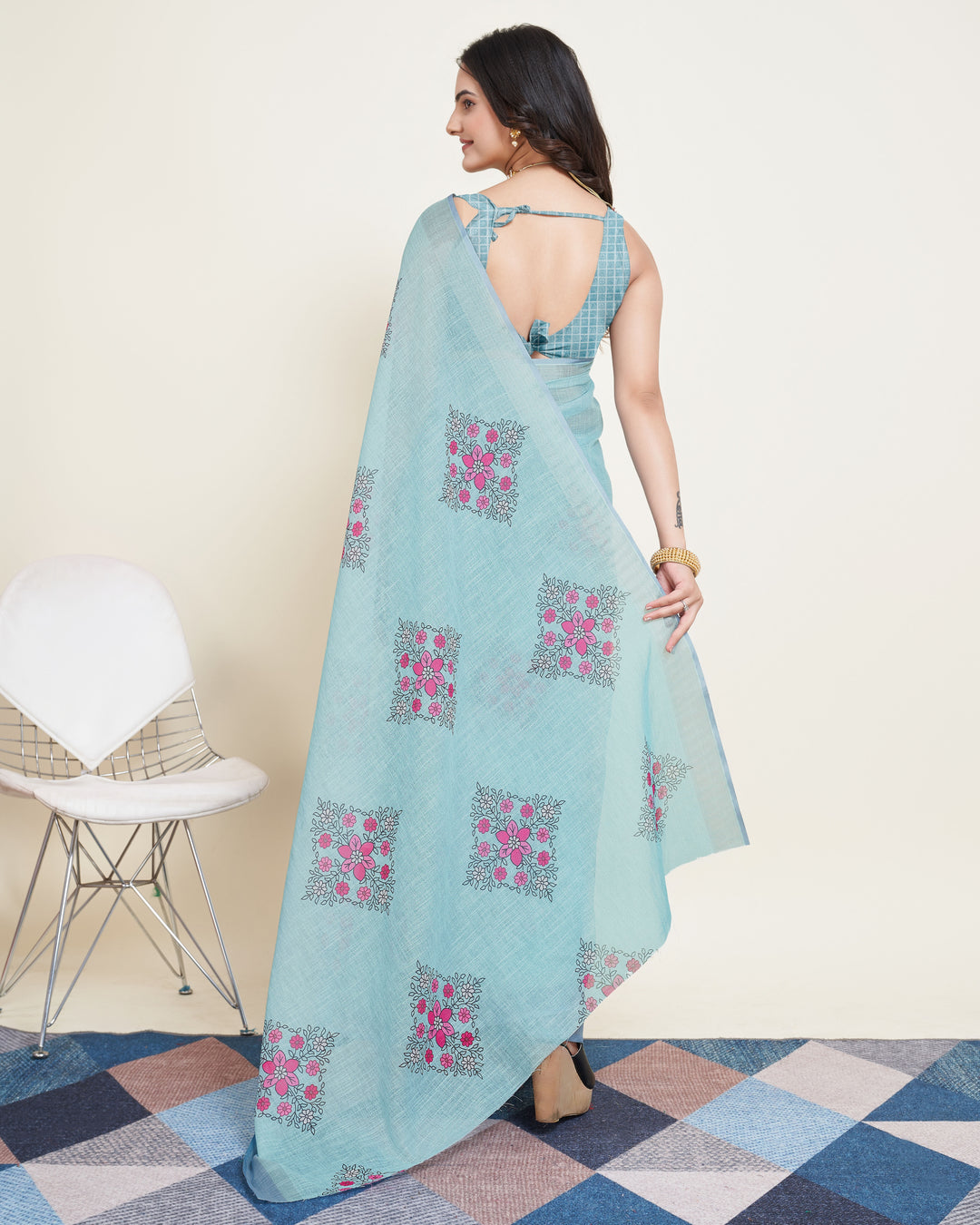 Designer-Printed Cotton Saree for Special Events | Elegant Festive Attire