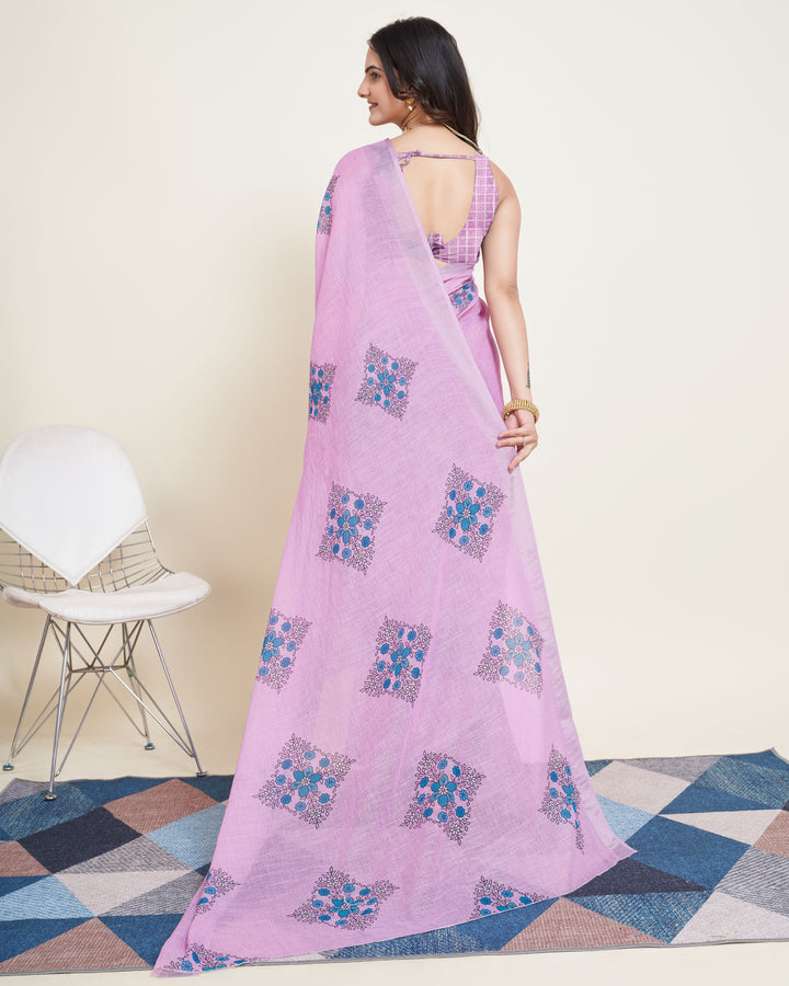 Designer-Printed Cotton Saree for Special Events | Elegant Festive Attire