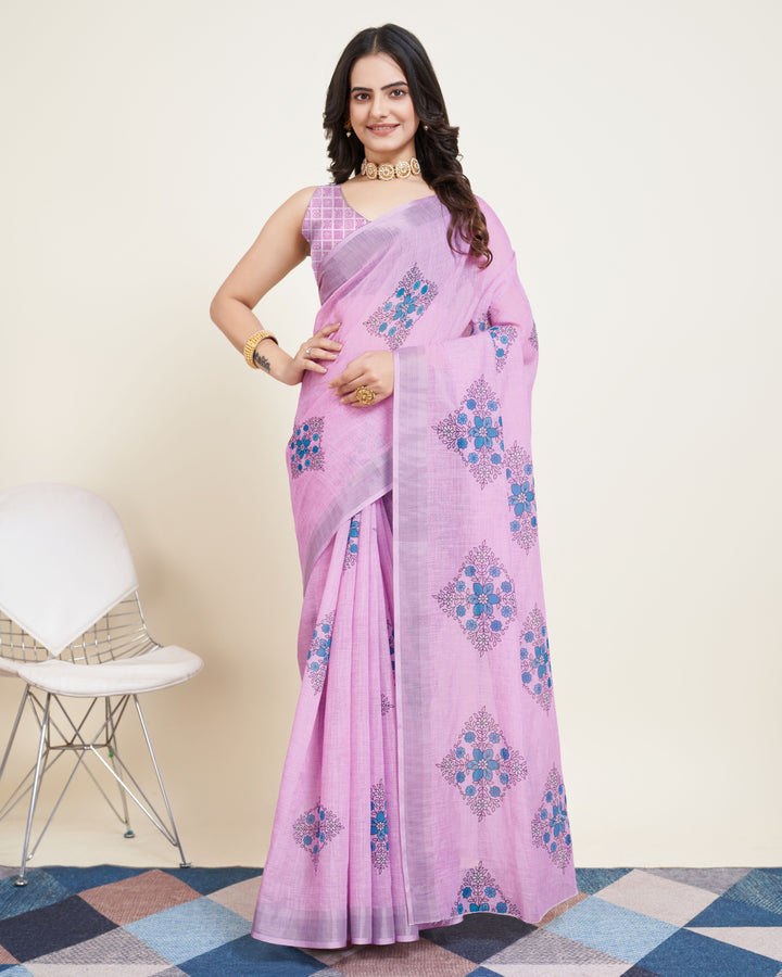 Designer-Printed Cotton Saree for Special Events | Elegant Festive Attire