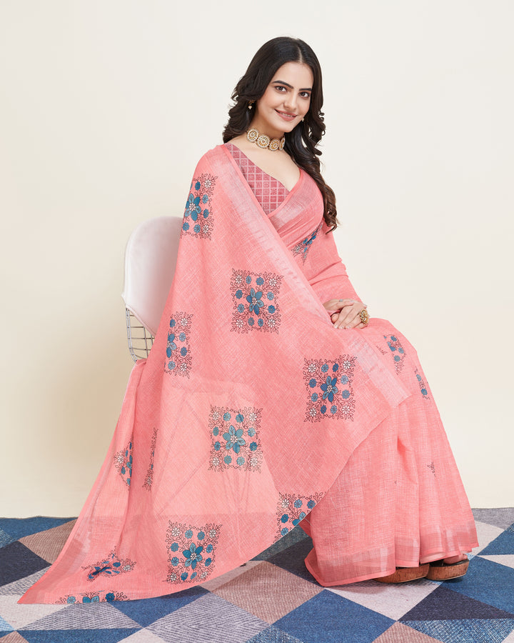 Designer-Printed Cotton Saree for Special Events | Elegant Festive Attire