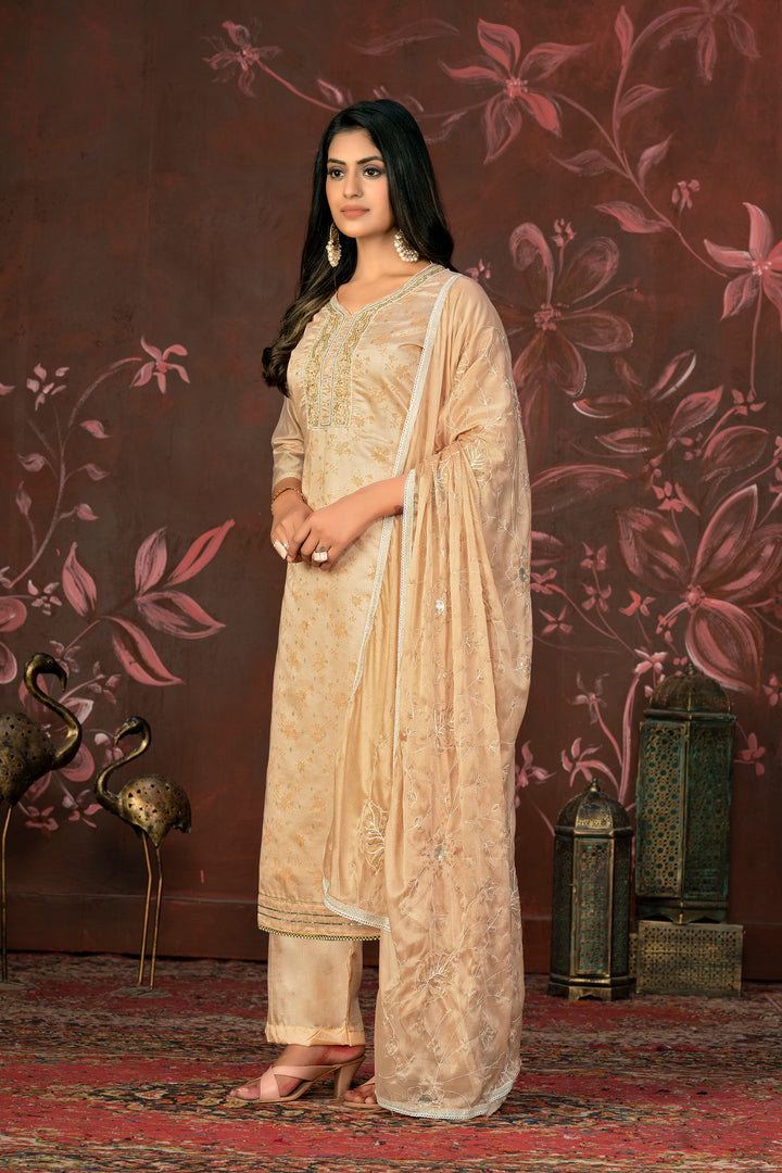 Premium Modal Butti | Stylish Handwork Suit with Organza and Santoon Combo