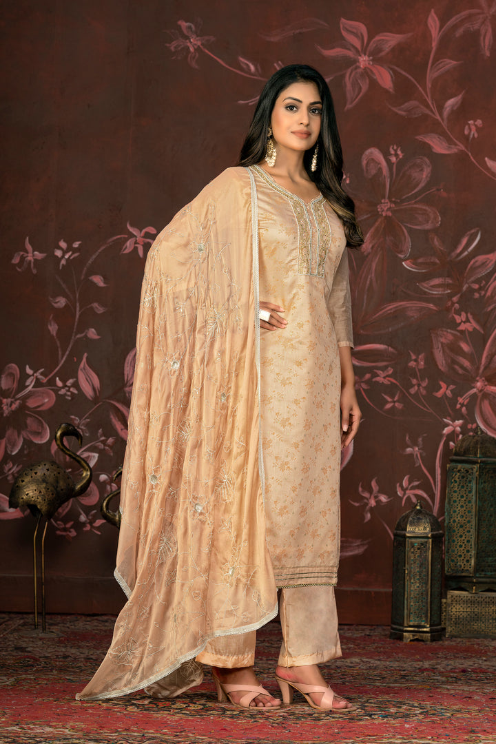 Premium Modal Butti | Stylish Handwork Suit with Organza and Santoon Combo