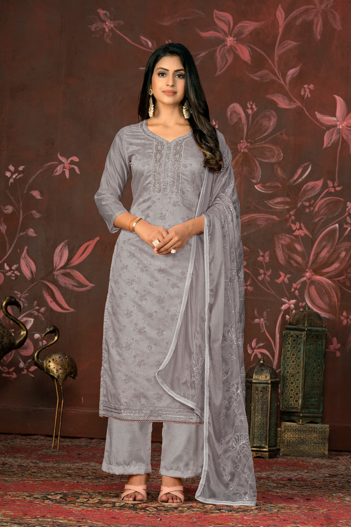 Premium Modal Butti | Stylish Handwork Suit with Organza and Santoon Combo