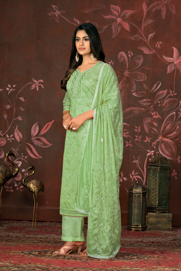 Premium Modal Butti | Stylish Handwork Suit with Organza and Santoon Combo