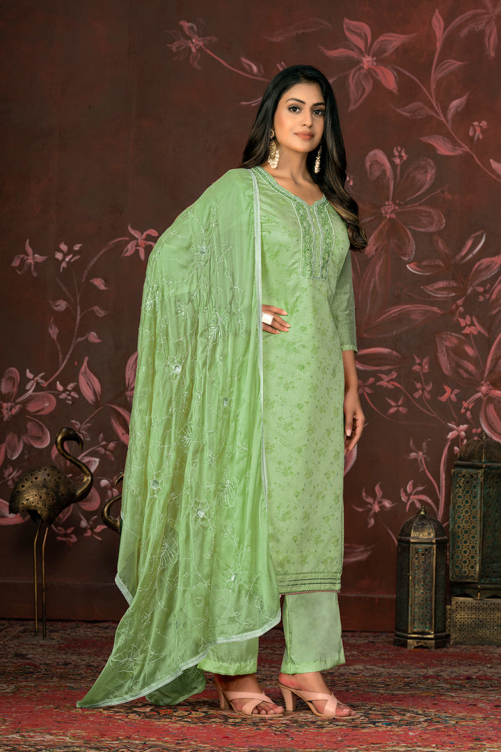 Premium Modal Butti | Stylish Handwork Suit with Organza and Santoon Combo