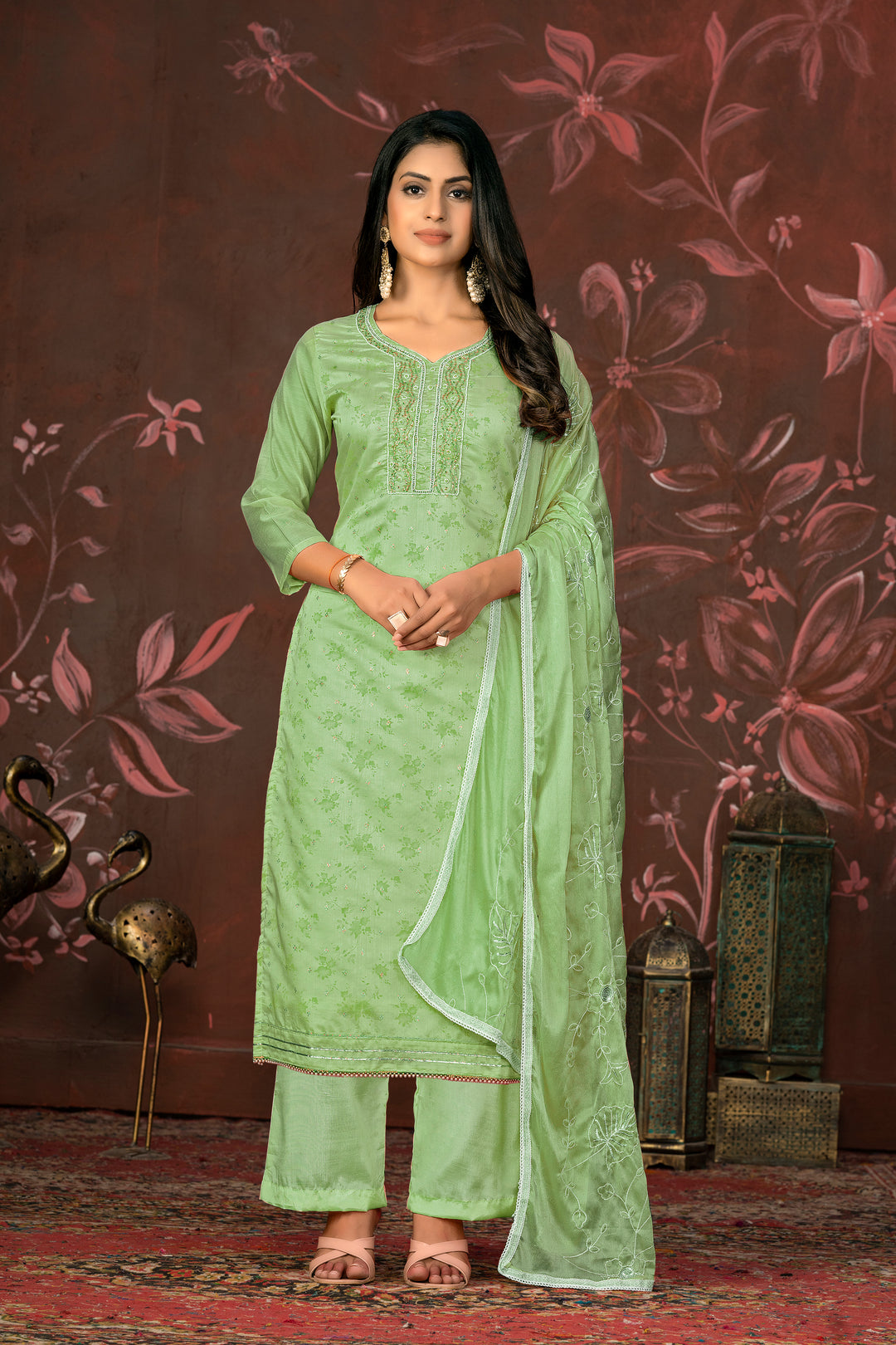 Premium Modal Butti | Stylish Handwork Suit with Organza and Santoon Combo