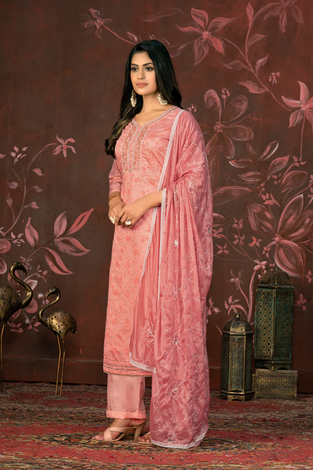 Premium Modal Butti | Stylish Handwork Suit with Organza and Santoon Combo