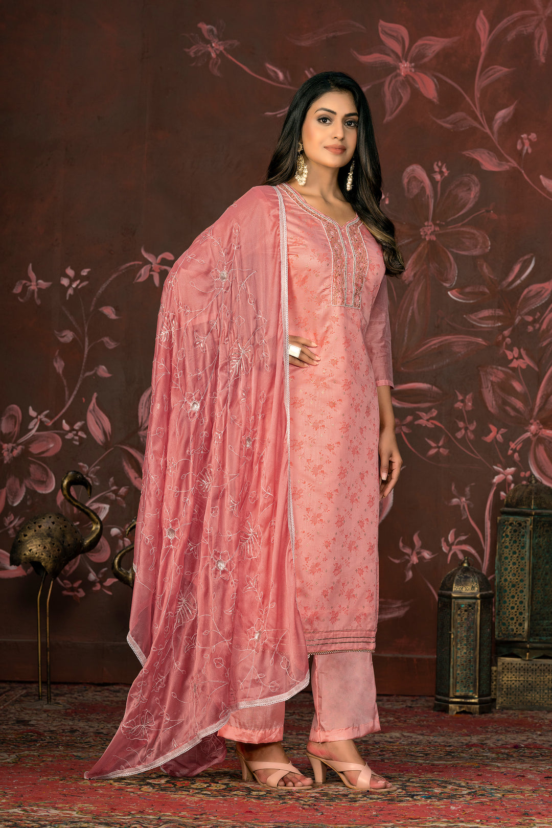 Premium Modal Butti | Stylish Handwork Suit with Organza and Santoon Combo