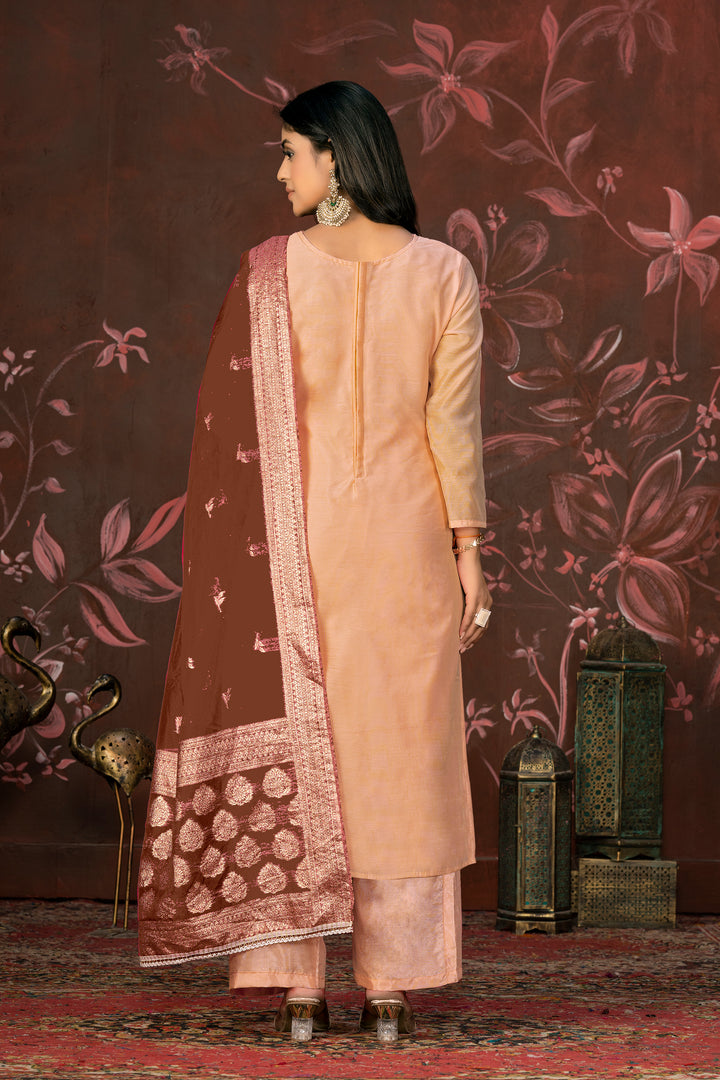 Elegant Modal Butti Suit | Organza Dupatta with Santoon Bottom