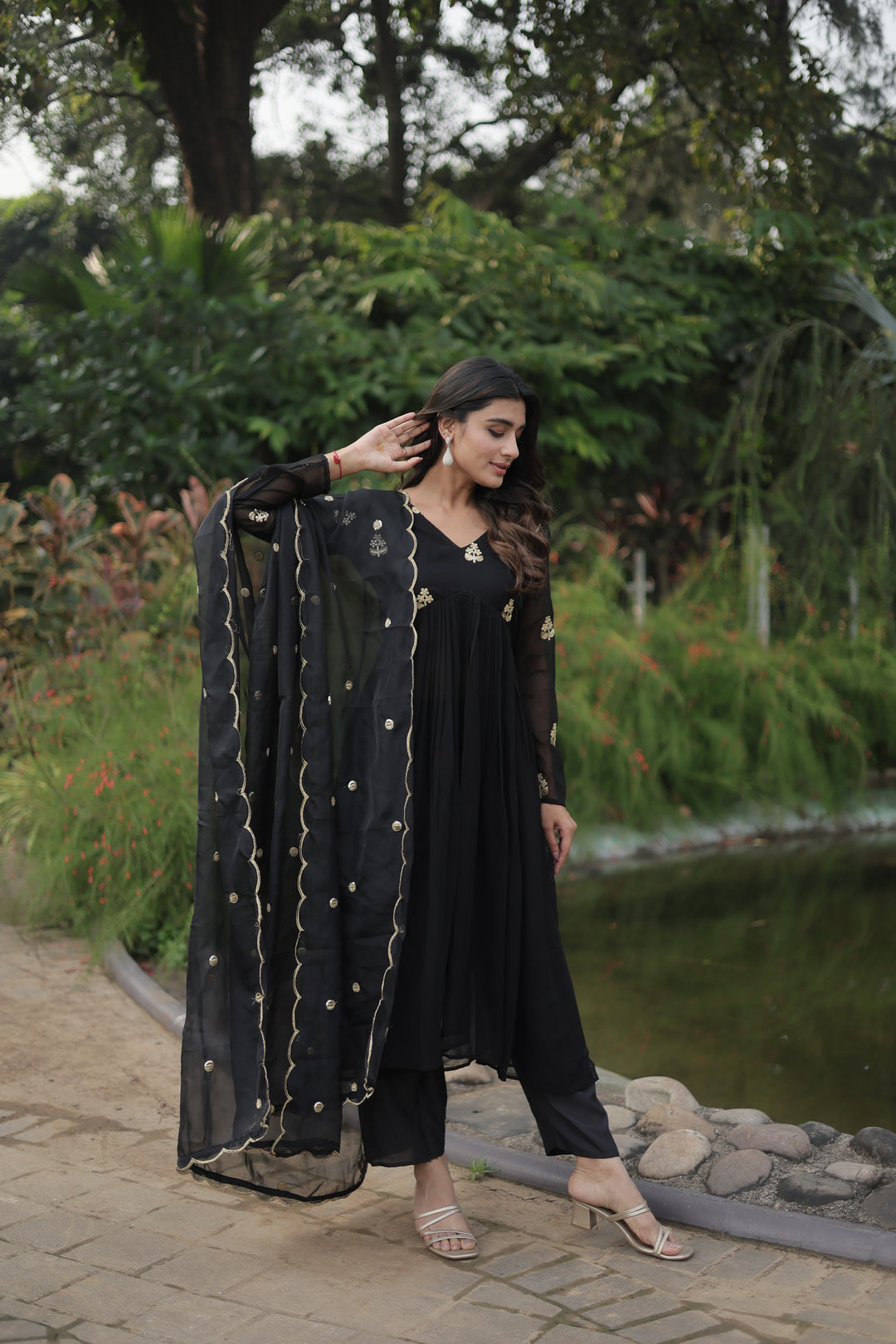 Elegant Party Wear Suit | Stunning Embroidery with Dupatta & Bottom