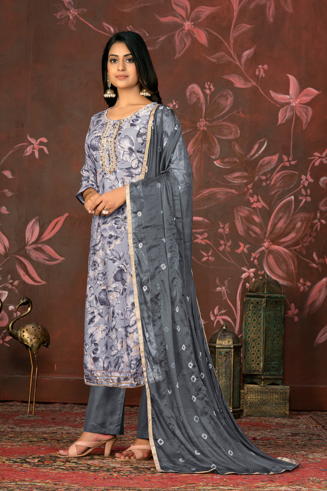 Wevon Designer Suit | Fine Jam Cotton Top with Organza Dupatta