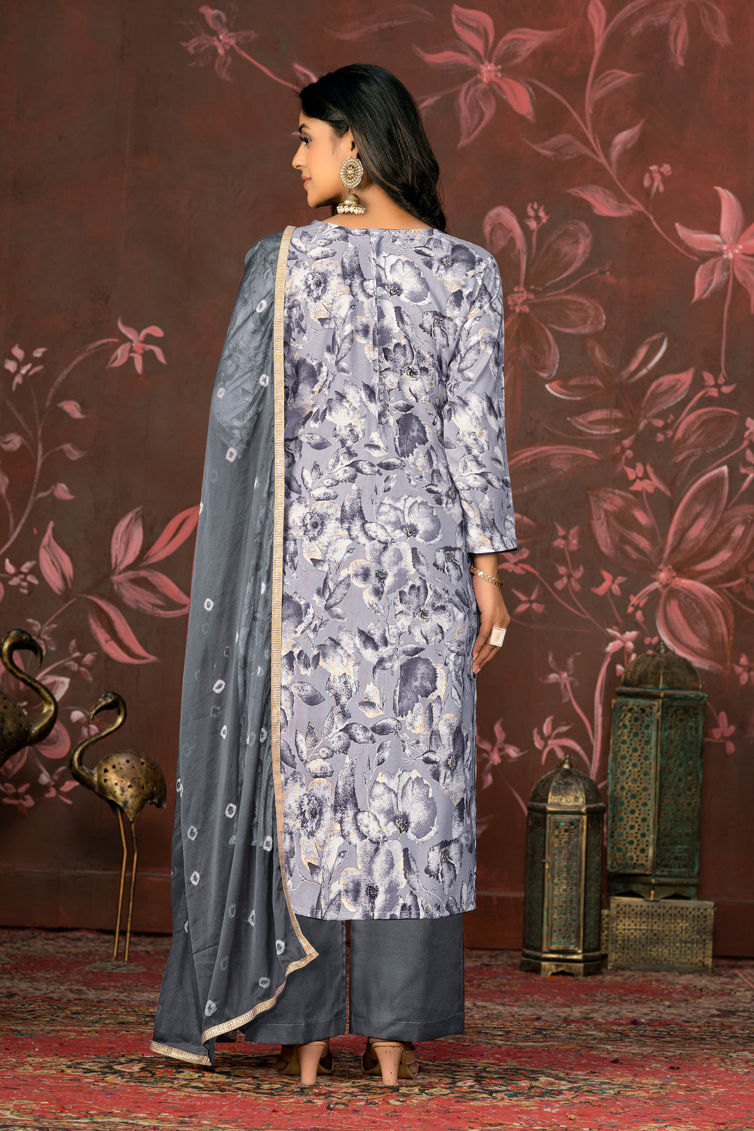 Wevon Designer Suit | Fine Jam Cotton Top with Organza Dupatta