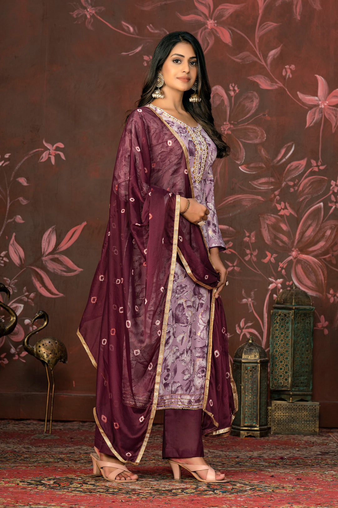 Wevon Designer Suit | Fine Jam Cotton Top with Organza Dupatta