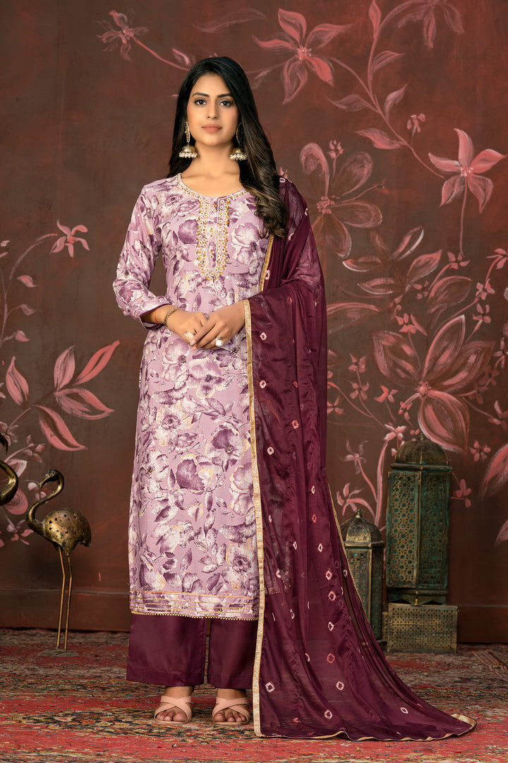 Wevon Designer Suit | Fine Jam Cotton Top with Organza Dupatta